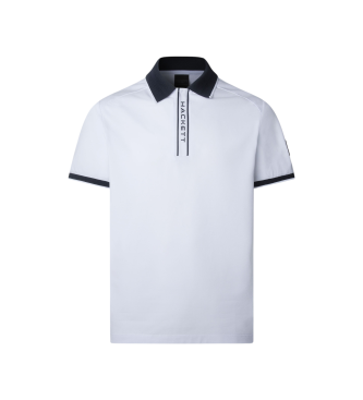 Hackett London para hombre. HM5600050 Polo Placket blanco (L), Casual, Algodón, Manga corta