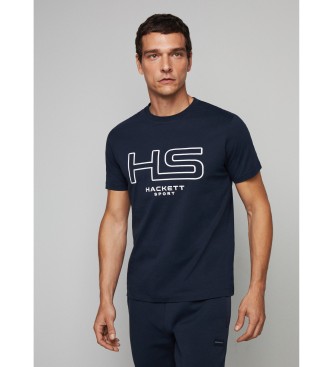 Hackett London para hombre. HM500804 Camiseta Logo marino (S), Casual, Algodón, Manga corta