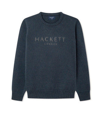 Hackett London para niño. HK700814 Jersey Mouline marino (7Años= 122cm), Casual, Algodón, Manga larga, moda infantil