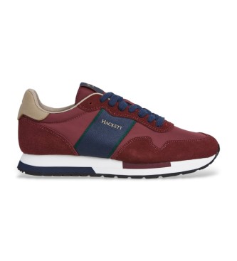 Hackett London para hombre. HMS200033 Zapatillas Keston Heritage burdeos (42), Rojo, Plano, Cordones, Casual