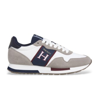 Hackett London para hombre. HMS200034 Zapatillas Keston Tape blanco (44), Plano, Cordones, Casual