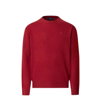 Hackett London para hombre. HM7000075 Jersey Lambswool rojo (L), Casual, Lana, Manga larga