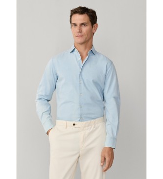 Hackett London para hombre. HM3010645 Camisa Light azul (L), Casual, Algodón, Manga larga