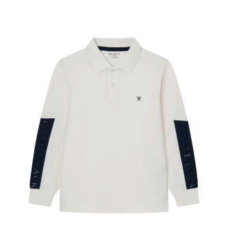 Hackett London para niño. HK550593 Polo Logo Tape blanco (5Años= 109cm), Casual, Algodón, Manga larga, moda infantil