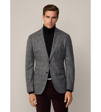 Hackett London para hombre. HM443432 Americana Cash Wpane gris (40/32), Casual, Fiesta, Lana, Clásico, Manga larga