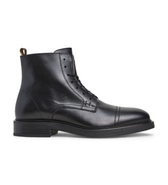 Hackett Londonvoor mannen. HMS21411 Egmont Range Leren Enkellaarsjes zwart (42), Leer, Plat, 1 tot 3 cm, Ritssluiting, Casual