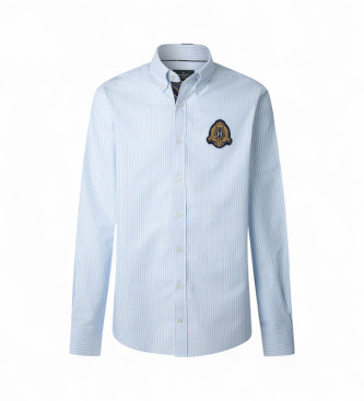 Hackett London para hombre. HM3010511 Camisa Heritage Oxford azul (S), Casual, Algodón, Clásico, Manga larga
