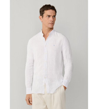 Hackett London para hombre. HM3010632 Camisa lino fit tailored blanco (M), Casual, Manga larga