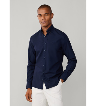 Hackett London para hombre. HM3010539 Camisa oxford fit tailored marino (L), Casual, Fiesta, Algodón, Clásico, Manga larga
