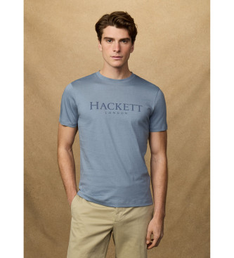 Hackett London para hombre. HM5000091 Camiseta con logo Fit Clásico azul (S), Casual, Algodón, Manga corta