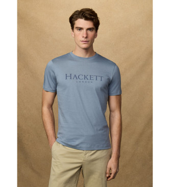 Hackett London para hombre. HM5000091 Camiseta con logo fit clásico azul (L), Casual, Algodón, Manga corta