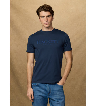 Hackett London para hombre. HM5000091 Camiseta con logo fit clásico marino (M), Casual, Algodón, Manga corta