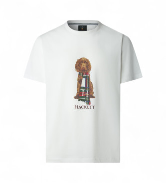 Hackett London para hombre. HM5000022 Camiseta Heritage Harry blanco (L), Casual, Algodón, Manga corta