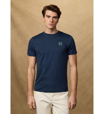 Hackett London para hombre. HM5000077 Camiseta Small Logo marino (L), Casual, Algodón, Manga corta