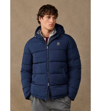 Hackett London para hombre. HM4000316 Plumífero acolchado marino (3XL), Casual, Poliéster