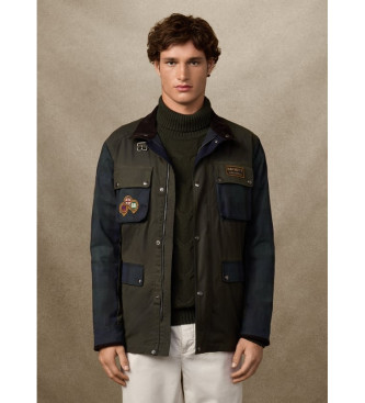 Hackett London para hombre. HM4000054 Chaqueta Blackwatch Velo verde (S), Casual, Algodón