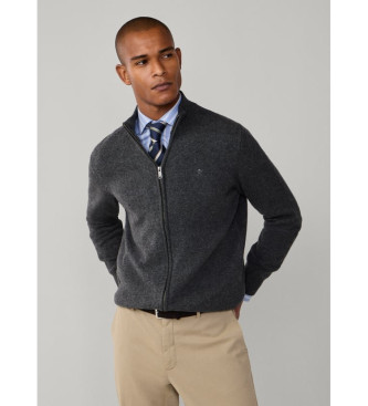 Hackett London para hombre. HM7000077 Chaqueta de Lana Hzip gris (M), Casual