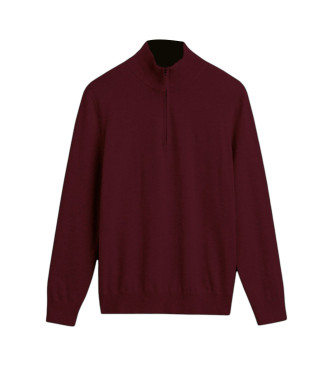 Hackett London para hombre. HM7000144 Jersey Algodón Hzip burdeos (XXL), Casual