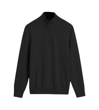 Hackett London para hombre. HM7000144 Jersey Algodón Hzip negro (L), Casual