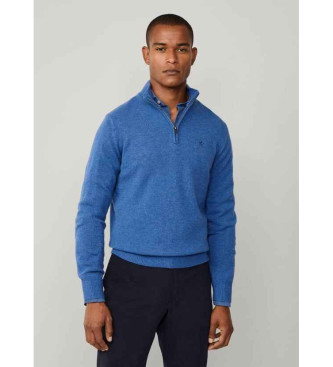 Hackett London para hombre. HM7000078 Jersey de Lana Hzip azul (M), Casual