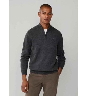 Hackett London para hombre. HM7000078 Jersey de Lana Hzip gris (S), Casual