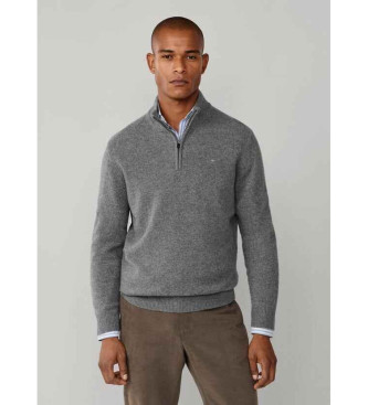 Hackett London para hombre. HM7000078 Jersey de Lana Hzip gris (L), Casual