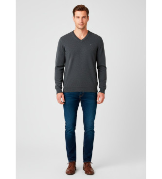 Hackett London para hombre. HM7000076 Jersey de Lana V gris (L), Casual