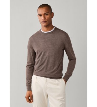 Hackett London Jersey Ess Merino Crew beige