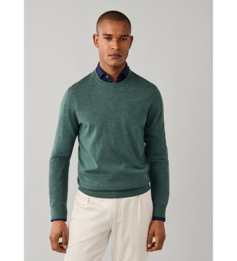 Hackett London Jersey Ess Merino Crew verde oliva