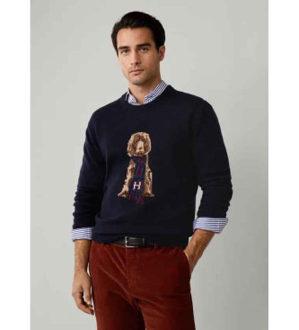 Hackett London para hombre. HM7000051 Jersey Harry marino (M), Casual, Lana