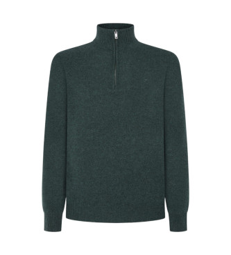 Hackett London för män. HM703239 Pullover Wool Zip grön (XL), Casual
