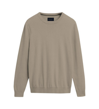 Hackett London para hombre. HM7000143 Jersey Liso beige (L), Casual, Algodón