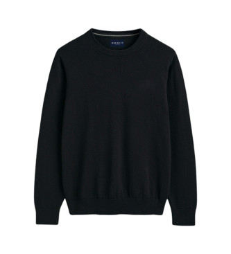 Hackett London para hombre. HM7000143 Jersey Liso marino (L), Casual, Algodón