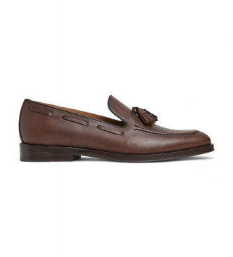 Hackett London para hombre. HMS21429 Mocasines de Piel Burton Tassel marrón (43), Plano, Ninguno, Casual, Fiesta, Clásico