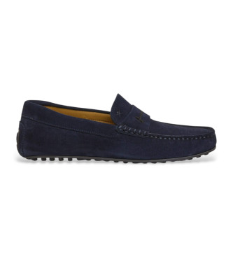 Hackett London para hombre. HMS21485 Mocasines de piel Driver Loafer marino (40), Azul, Plano, Ninguno, Casual