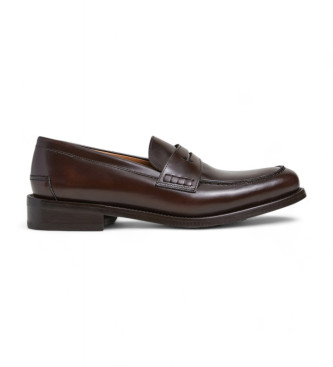 Hackett Londonvoor mannen. HMS21428 Jame Mirrow Leren Loafers bruin (42), Leer, Plat, Geen, Casual, Feest, Klassiek