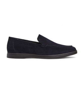 Hackett Londonvoor mannen. HMS21432 Martin Handtekening Leren Loafers marine (41), Leer, Plat, Geen, Casual, Klassiek, Marineblauw