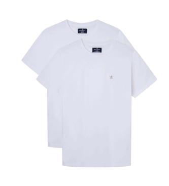Hackett London para hombre. HMU10601 Pack 2 Camisetas Core blanco (3XL), Homewear, Algodón, Manga corta
