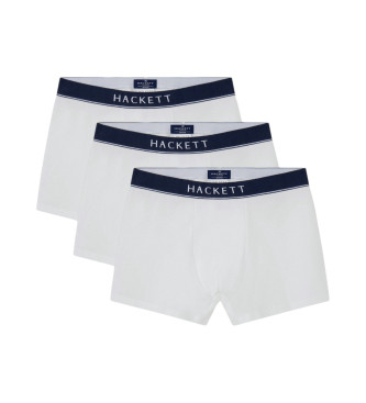 Hackett London para hombre. HMU10600 Pack 3 Bóxers Core blanco (M), Homewear, Algodón