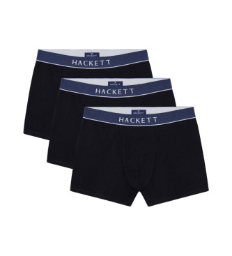 Hackett London para hombre. HMU10600 Pack 3 Bóxers Core negro (XXL), Homewear, Algodón