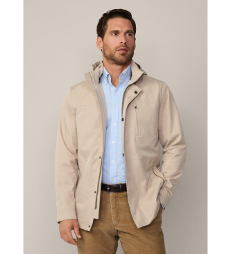 Hackett London Para Hombre. HM403218 Parka Journey Beige (Xl), Casual, PoliéSter, Manga Larga-image