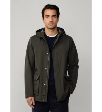 Hackett London para hombre. HM4000031 Parka Onshore Velo verde (L), Casual, Poliéster