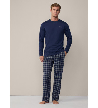 Hackett London para hombre. HMU20038 Pijama Flannel marino (XL), Homewear, Algodón, Manga larga