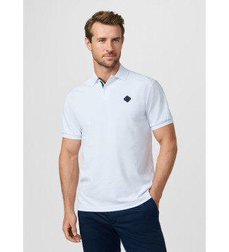 Hackett London para hombre. HM5600113 Polo con logo fit clásico blanco (XL), Casual, Algodón, Manga corta