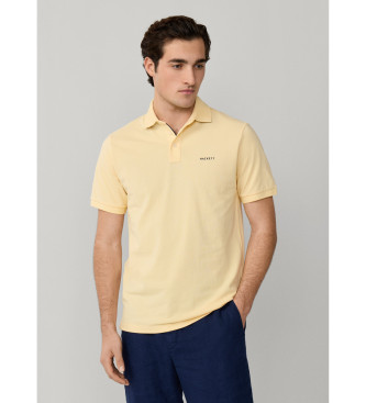 Hackett London para hombre. HM5600146 Polo con Ribete playero fit clásico amarillo (M), Casual, Algodón, Manga corta