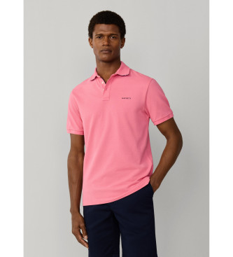 Hackett London para hombre. HM5600146 Polo con Ribete playero fit clásico rosa (L), Casual, Algodón, Manga corta