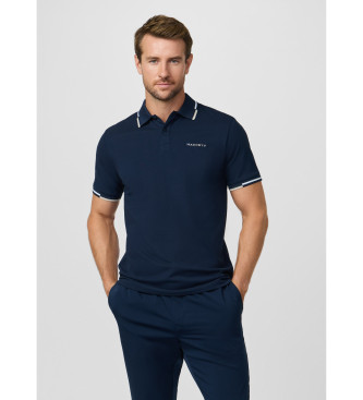 Hackett London para hombre. HM5600144 Polo manga corta con ribete fit clásico marino (XL), Casual, Algodón
