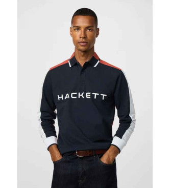 Hackett London para hombre. HM5500008 Polo Multi marino (XL), Casual, Deportivo, Algodón, Manga larga