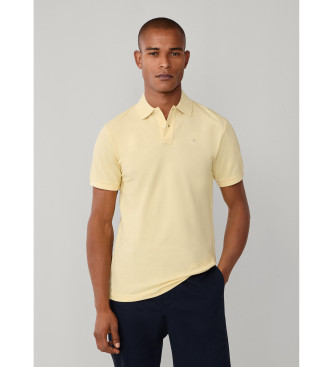 Hackett London para hombre. HM5600093 Polo piqué fit slim amarillo (XXL), Casual, Algodón, Manga corta