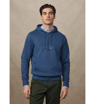 Hackett London para hombre. HM5800011 Sudadera con capucha Heritage Essential azul (S), Casual, Algodón, Poliéster, Manga larga